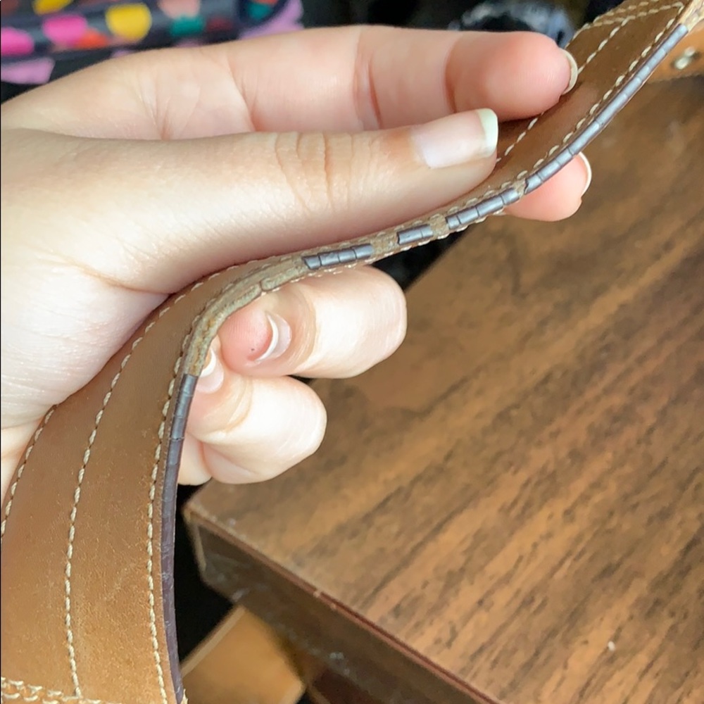 Coach Tan Signature Canvas Crossbody with Saddle Leather Trim - Picture 3 of 7